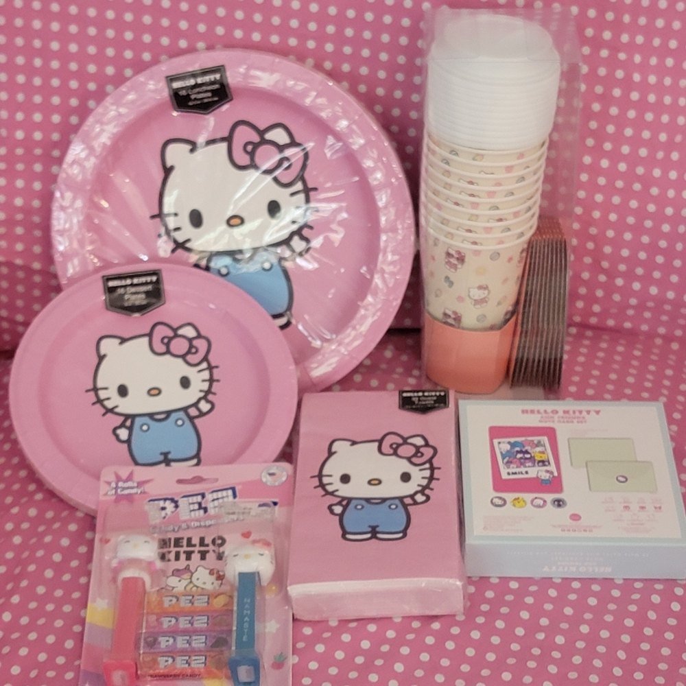 Hello Kitty party pack bundle - cups plates napkins etc.